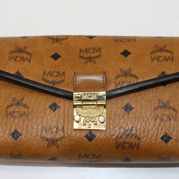 MCM Millie Visetos Medium Leather Crossbody - Brown/Black - Picture 1 of 16